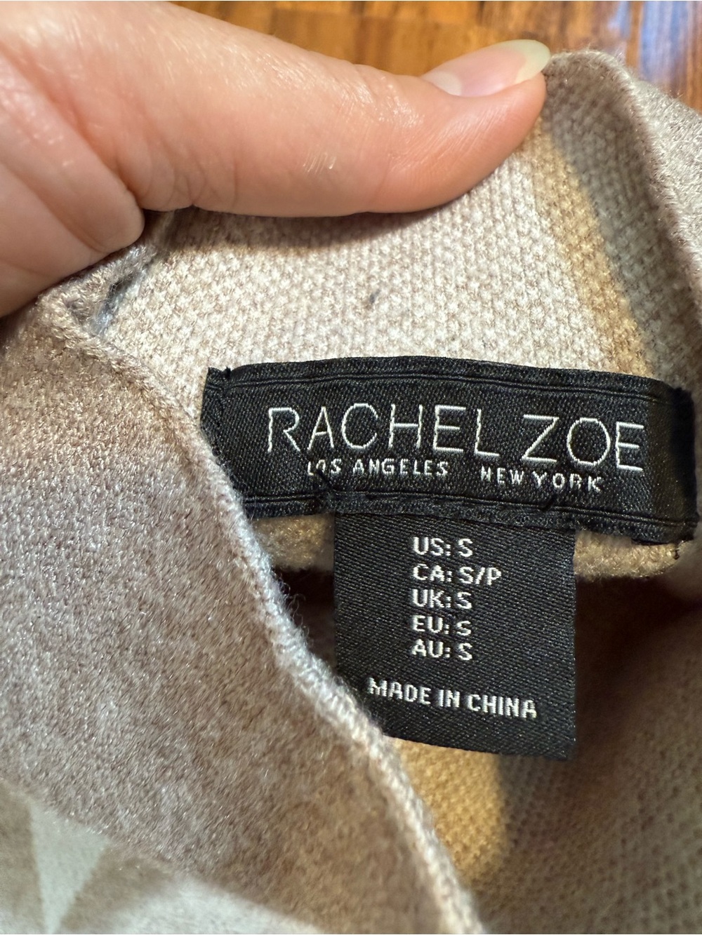 Rachel Zoe Tan & Pink Argyle Mock Neck Balloon Sleeve Sweater - Size S ( NWOT ) - Picture 10 of 11